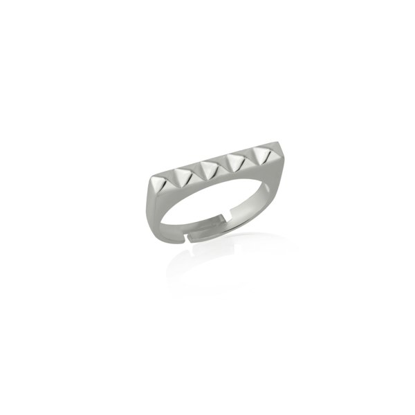 Spero London Pyramid Adjustable Sterling Silver Ring