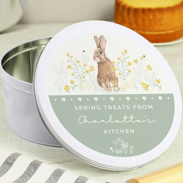 Personalised Memento Company Personalised Spring Bunny Cake Tin