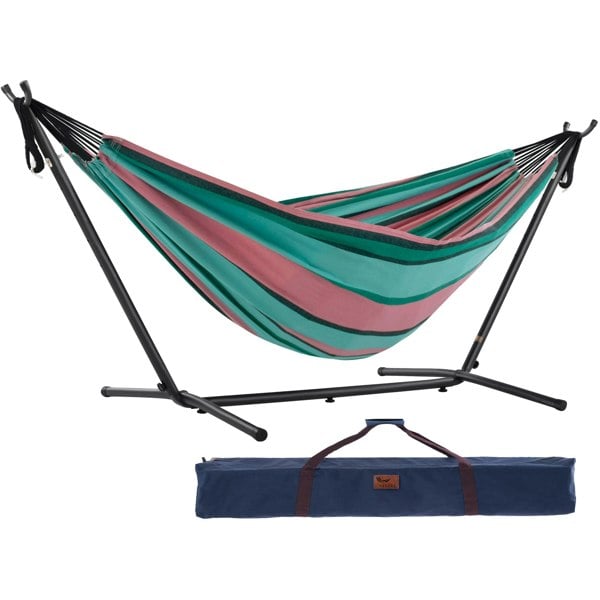Vivere Double Cotton Hammock with Stand (280cm) - Watermelon