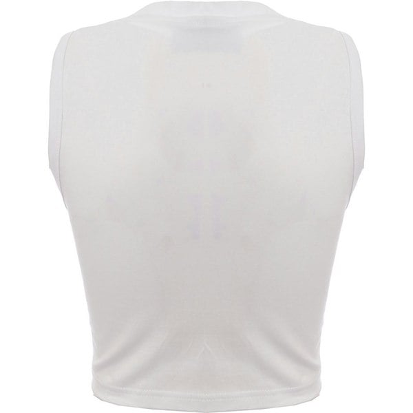 Fila Womens Crop Top with 60s Print in White and Yellow