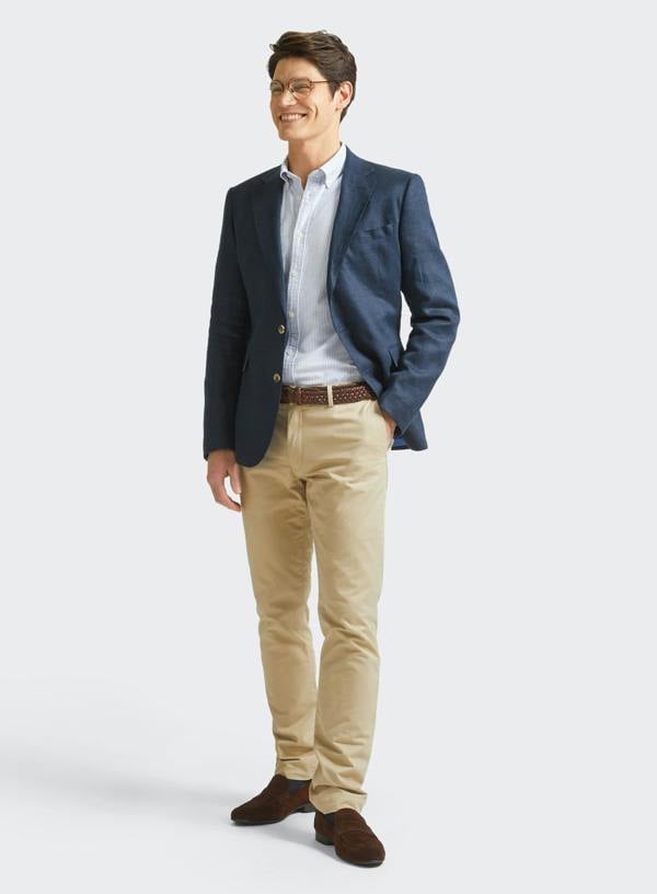 Linen Blazer - Navy