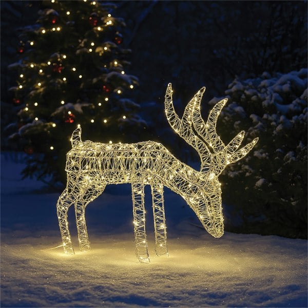 Xmas Haus Floor-Standing 55CM Silver LED Christmas holiday Festive Reindeer