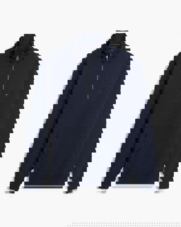 Tommy Hilfiger Essential Terry 1/4 Zip Mens Sweatshirt - Desert Sky