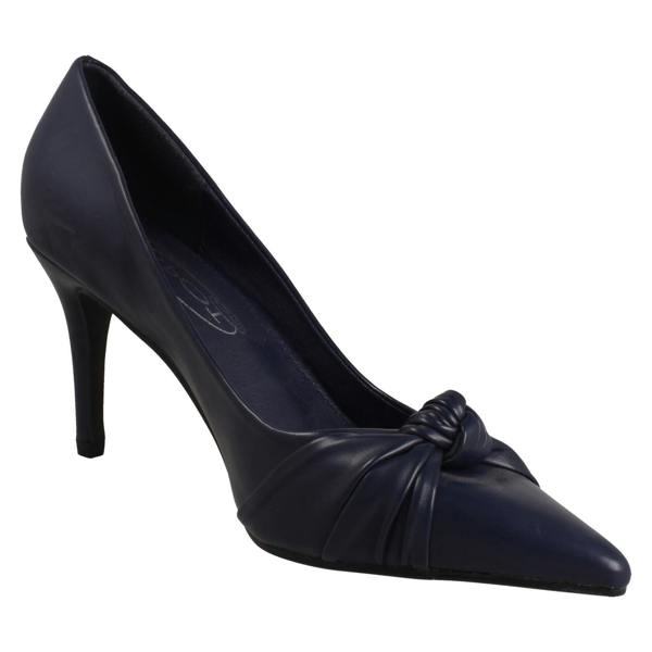 Spot On Ladies Spot On High Heel Twist Knot Vamp Pointed Toe Court Shoe F90130