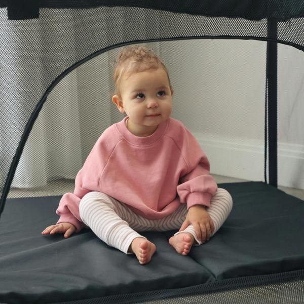 My Babiie MBTC3 Air-Light 3-in-1 Travel Cot with Bassinet - Black