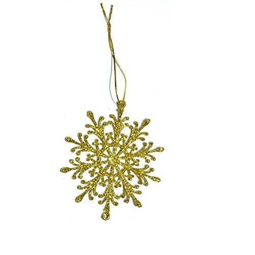 3Pcs Glitter Snowflake Christmas Hanging Decorations in Red, Green and Gold image 4