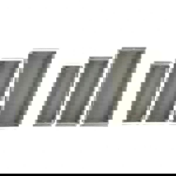 JVL Serena Rectangular Fabric Storage Baskets for Home Organisation, Set of 3, Light Grey