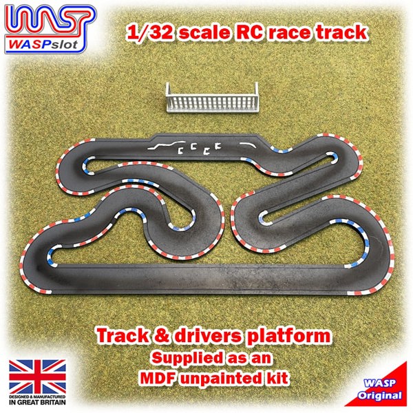 a toy race track with a grid