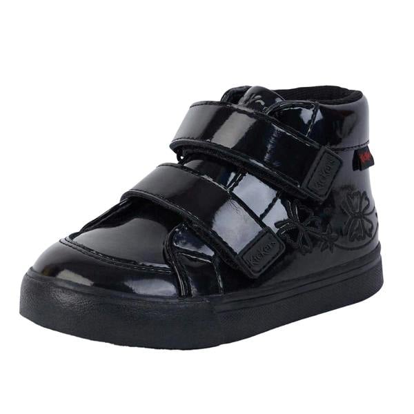 Kickers Childrens/Kids Tovni Hi Stardust Patent Leather Boots - Black