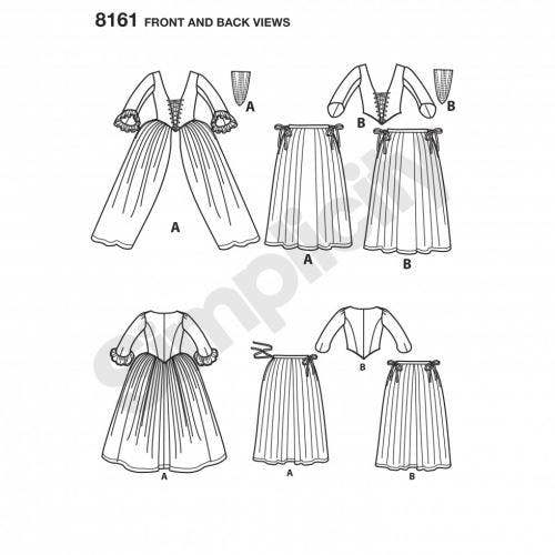 Simplicity Sewing Pattern 8161, Costumes, Vintage Style for Women, H5 (6-8-10-12-14) - Intermediate