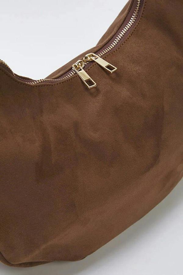 WOVCOR Suede Half Moon Women's Oval Shoulder Bag