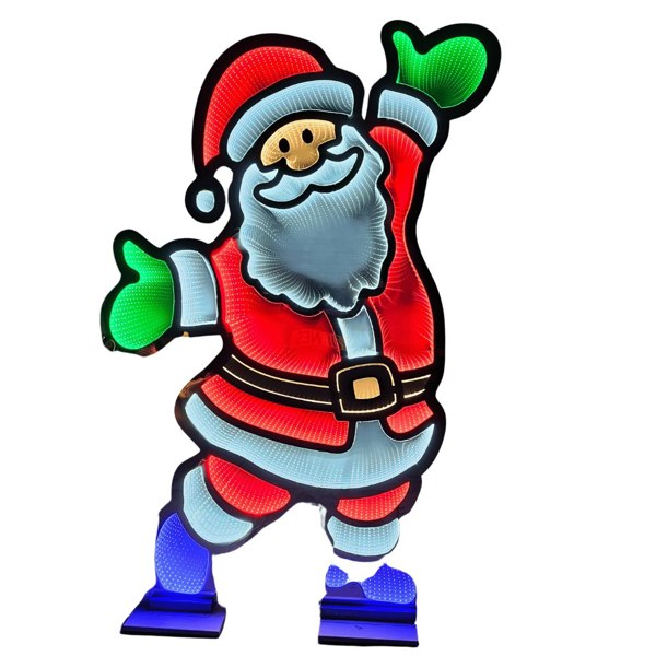 Samuel Alexander 6ft (1.8m) Tall Light up Santa Christmas Infinity Decoration with Multi-Coloured LEDs