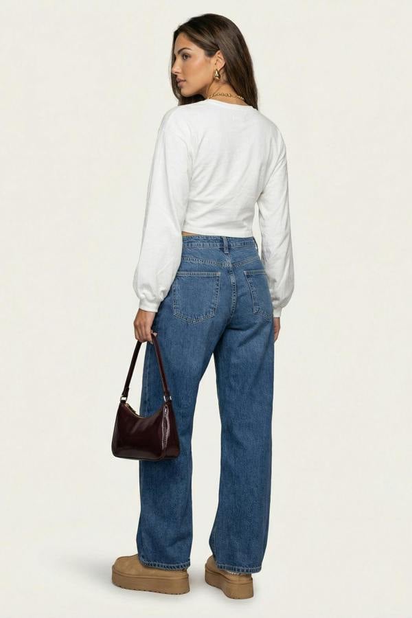 Urban Bliss Volume Sleeve Crop Sweater