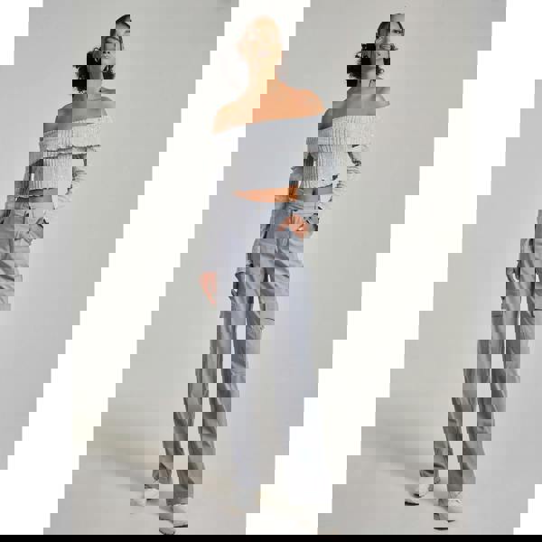 Pink Vanilla Wide Brushed Ribbed Bardot Top