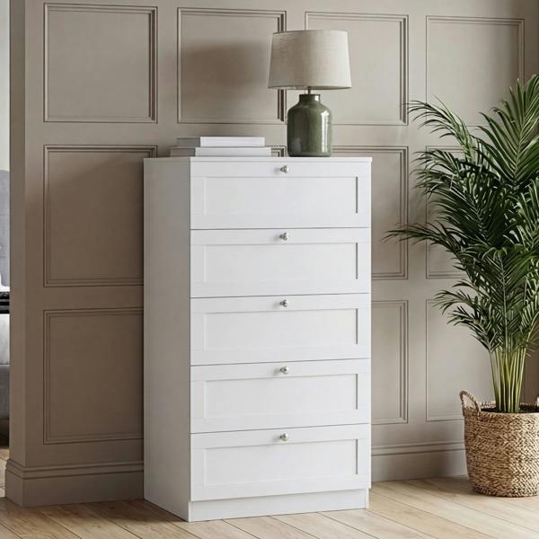 Vida Designs Altino 5 Drawer Chest, Black