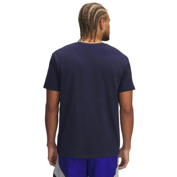 Under Armour Mens Logo Heavyweight Loose T-Shirt - Blue - 