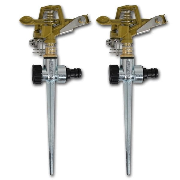 Berkfield Impulse Sprinklers Garden Watering Zinc Metal Spike 2 pcs