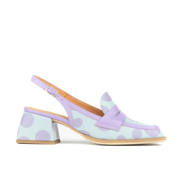 Embassy London Diana - Pastel Polka Dot - Women's 2.4 inch block heel sling backs in pastel design