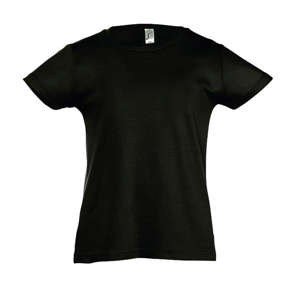SOLS Girls Cherry Short Sleeve T-Shirt - Deep Black