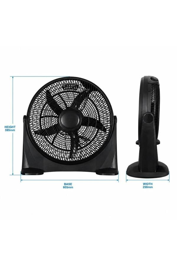 Dyzi 20 Inch Box Fan 90W 3 Speed Portable Cooling Fan with Tilt