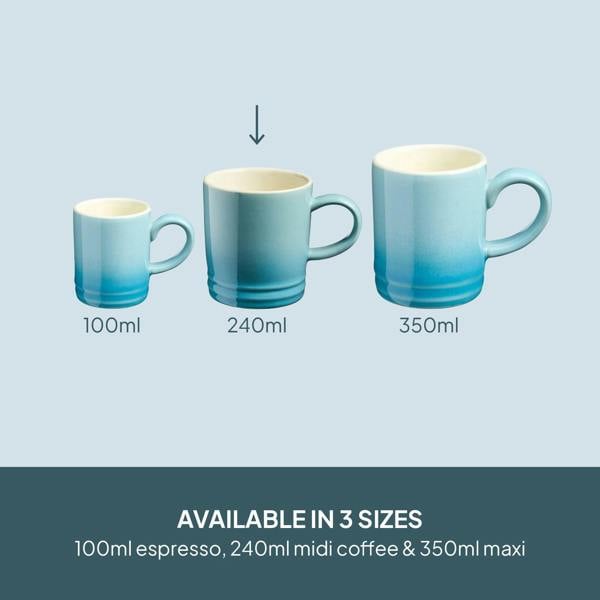 Cooks Professional 4 Piece Midi Coffee Mug Set | 240ml | Blue