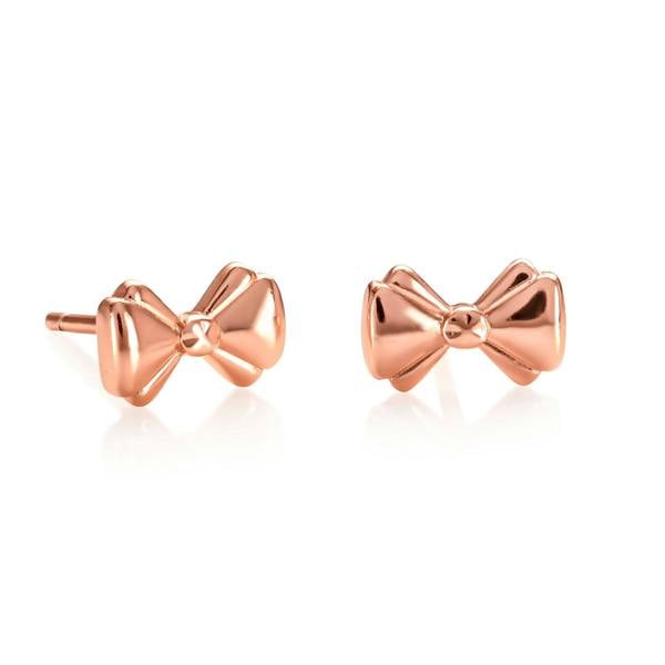 namana Rose Gold Small Bow Stud Earrings for Women