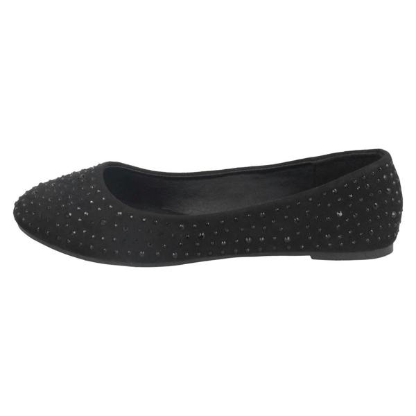 Spot On Ladies Spot On Flat Diamante Ballerinas