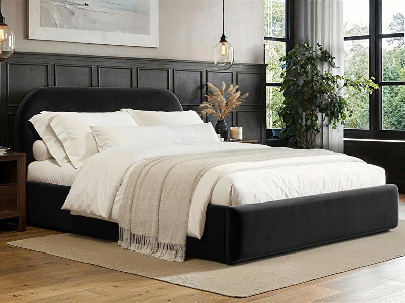 Alba Ottoman Bed Black Velvet