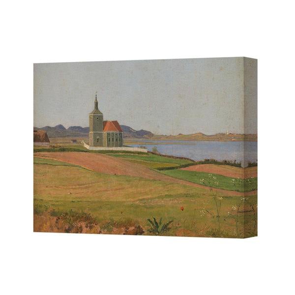 Benjamin Tate Design Canvas Wall Art Landscape Painting Coastal Church By Water