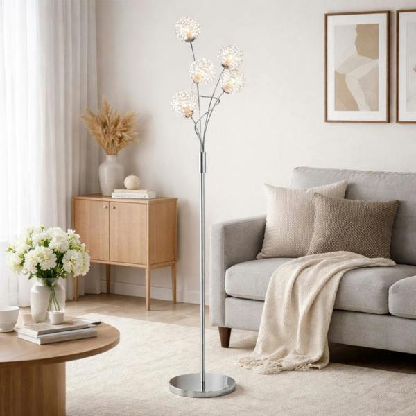 Pagazzi Lighting Kesha 5 Light Floor Lamp Chrome