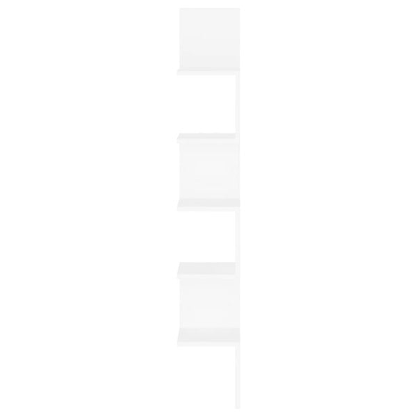 Berkfield Wall Corner Shelf White 20x20x127.5 cm Engineered Wood