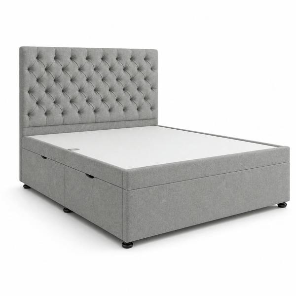 Great British Beds Chesterfield Divan Ottoman Bed - Silver Plush