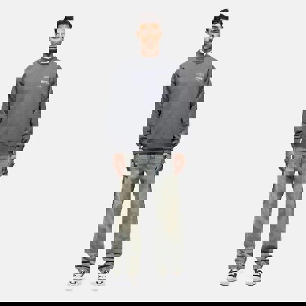 Good For Nothing Grey Graphic Back Print Crew Neck Sweatshirt - Grey Image 4