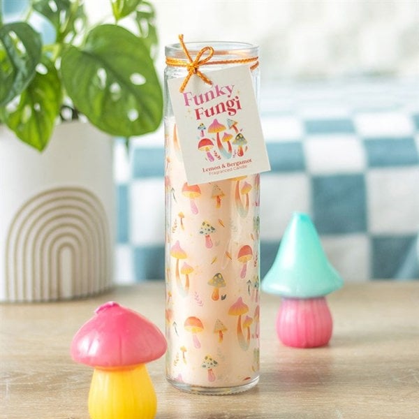Serano Funky Fungi Mushroom Print Tube Candle
