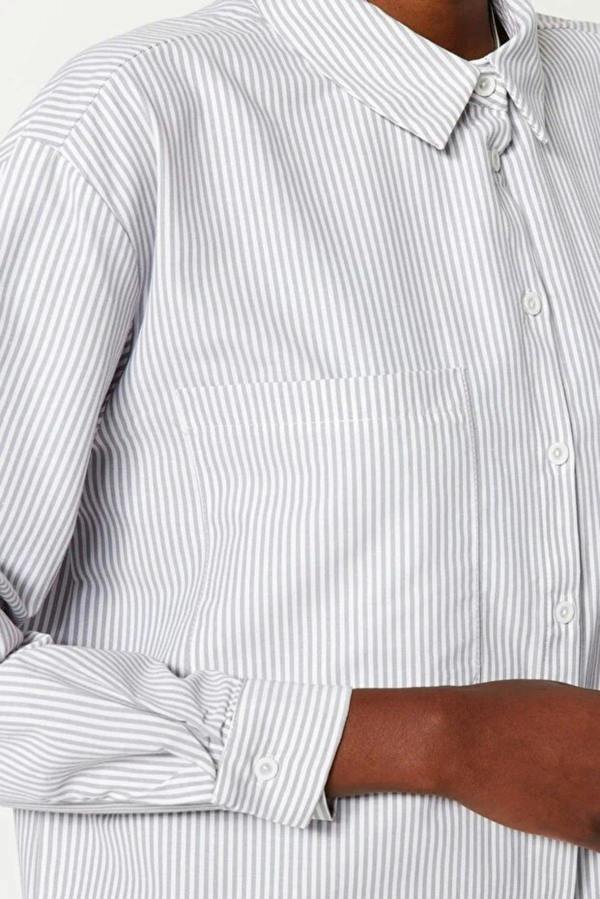 WOVCOR Striped Woven Shirt with Pocket Detail