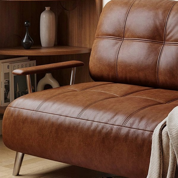 O'Reilly Single Seater Sofa Bed, Brown Leather-Rit Concept-Rit Concept