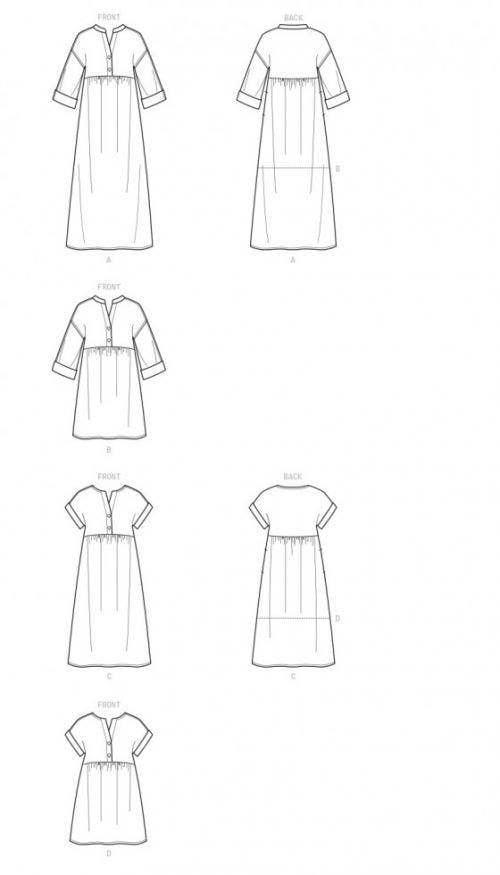 Simplicity Sewing Pattern 9102, Dresses, Caftans for Women, H5 (6-8-10-12-14) - Intermediate