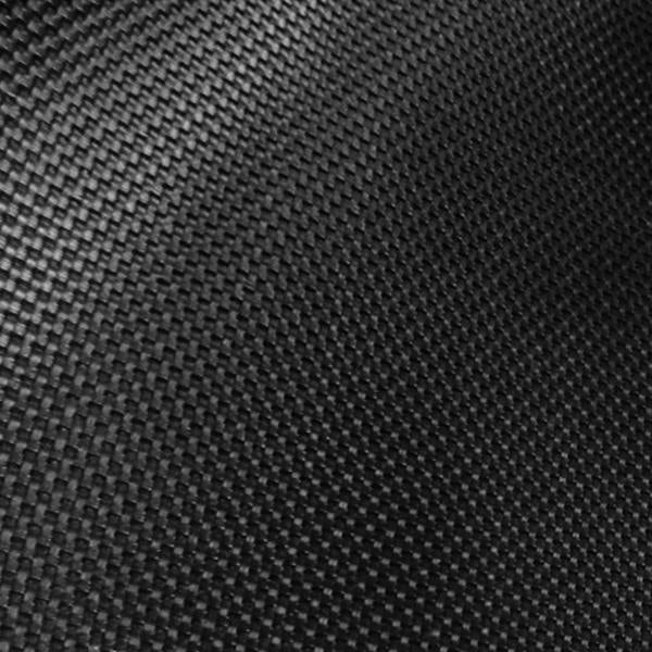 Close-up of black trampoline mat woven texture with stitched surface