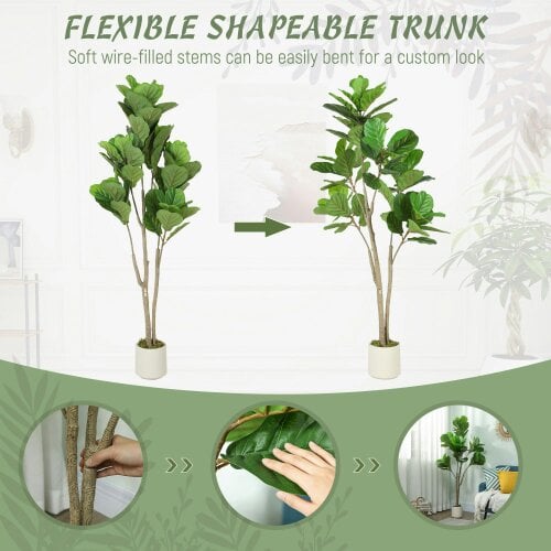 Wyld Haus Laha Artificial Ficus Style Indoor Tree In Green 150cm
