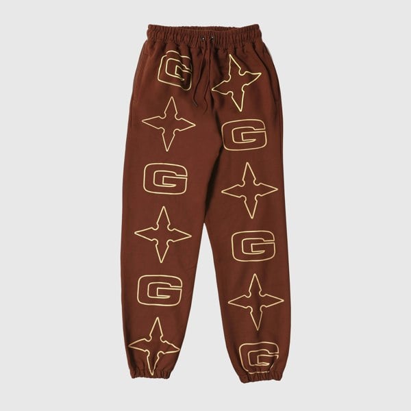 GVNMNT Clothing Co G* Jog Pant - Brown / Cream