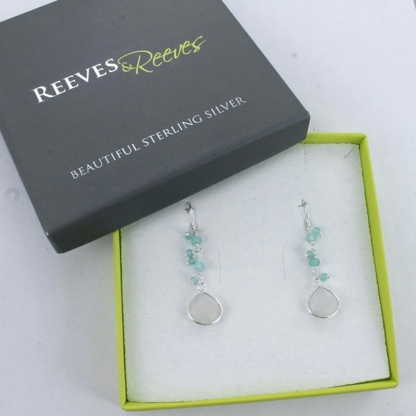 Sophie Aqua Stone Drop Earrings - Reeves & Reeves