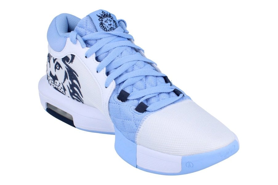Nike Lebron Witness VIII Mens Basketball Trainers Hq2139  100 - White Thunder Blue Aluminium 100 - Photo 3