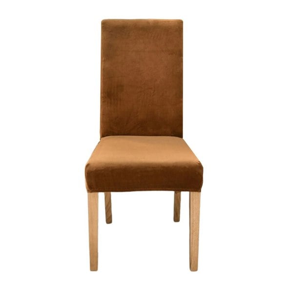 Anyseat Camel Velvet Plush Stretch Chair Cover for Events