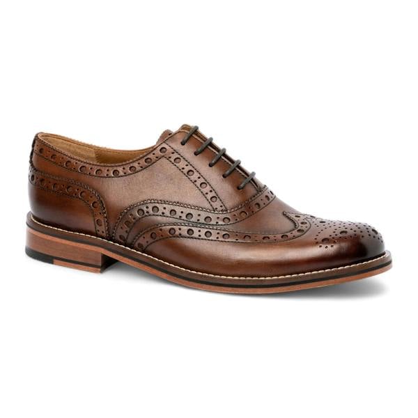 Chapman & Moore Men’s Brown Leather Wingtip Brogue Oxford Shoes