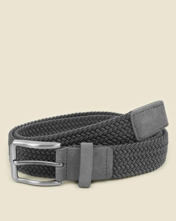 Larsson & Co Koltrast - Woven Suede Trim Stretch Belt