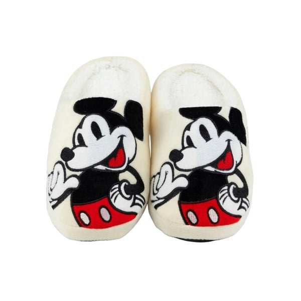 Disney Womens/Ladies Mickey Mouse Slippers - White/Black