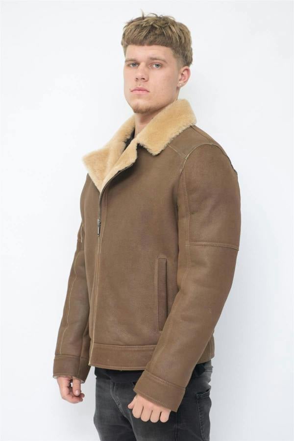 Infinity Leather Mens Sheepskin Leather Biker Jacket-Horwich