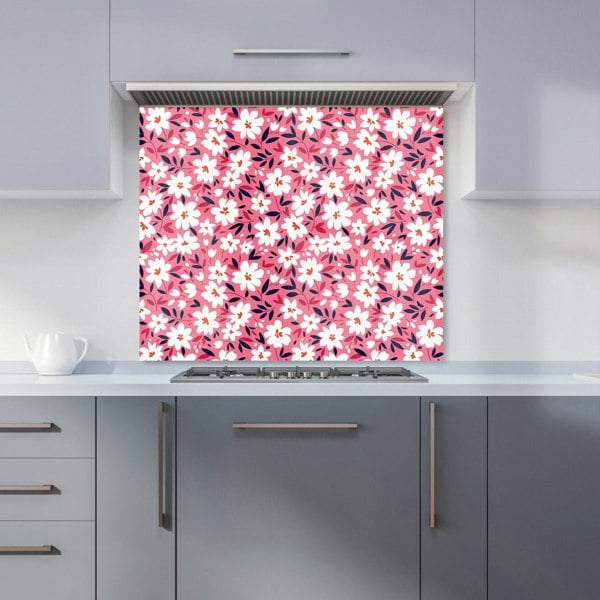 Warren Reed - Designer Small Cute White Flower Pattern Kitchen Splashback