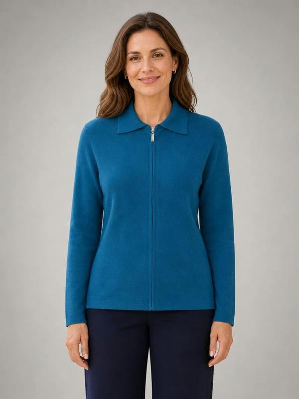 TIGI Collared Zip Detail Cardigan.