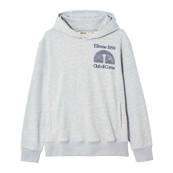 Ellesse Mens Club Di Corsa Hoodie - Light Grey Marl - 